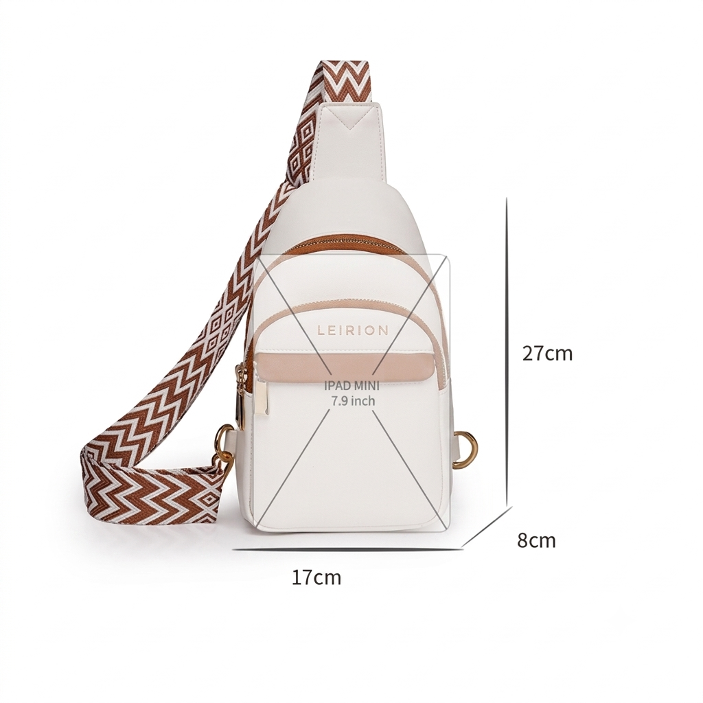 LEIRION Women's PU Leather Crossbody Sling Bag with Anti-Theft Pocket