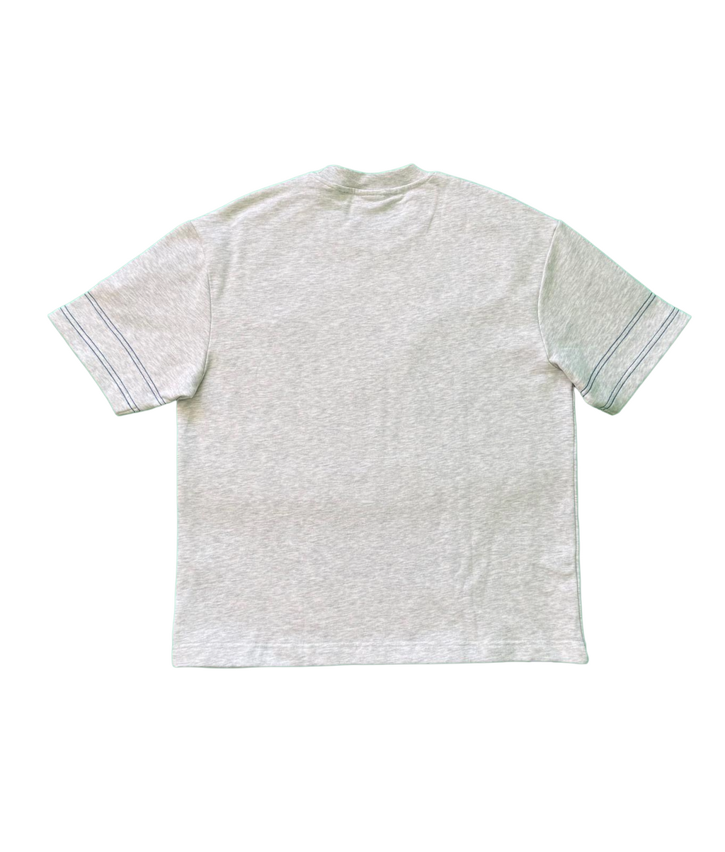 LEIRION Men's 300 GSM Heavyweight Oversized T-Shirt in Light Heather Grey