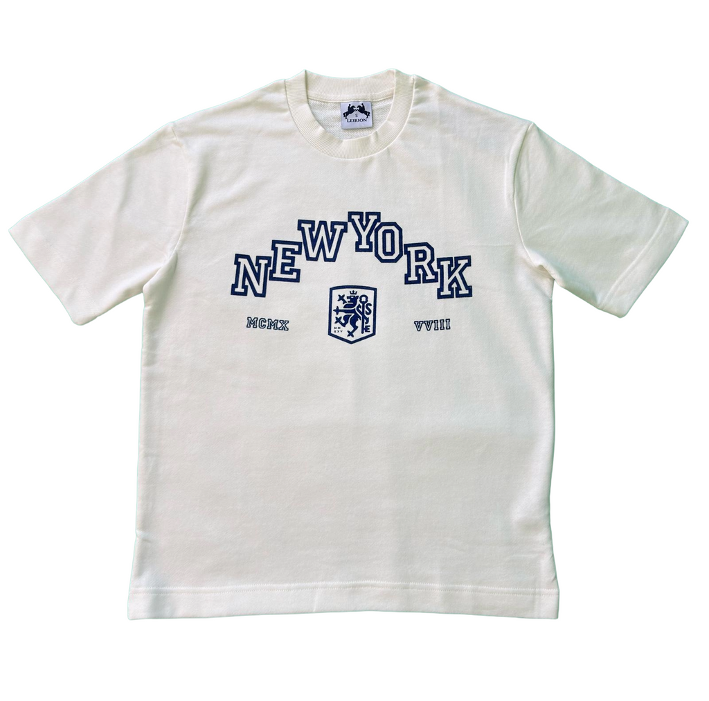 LEIRION Men's NEW YORK Oversized Heavyweight T-Shirt in Cream