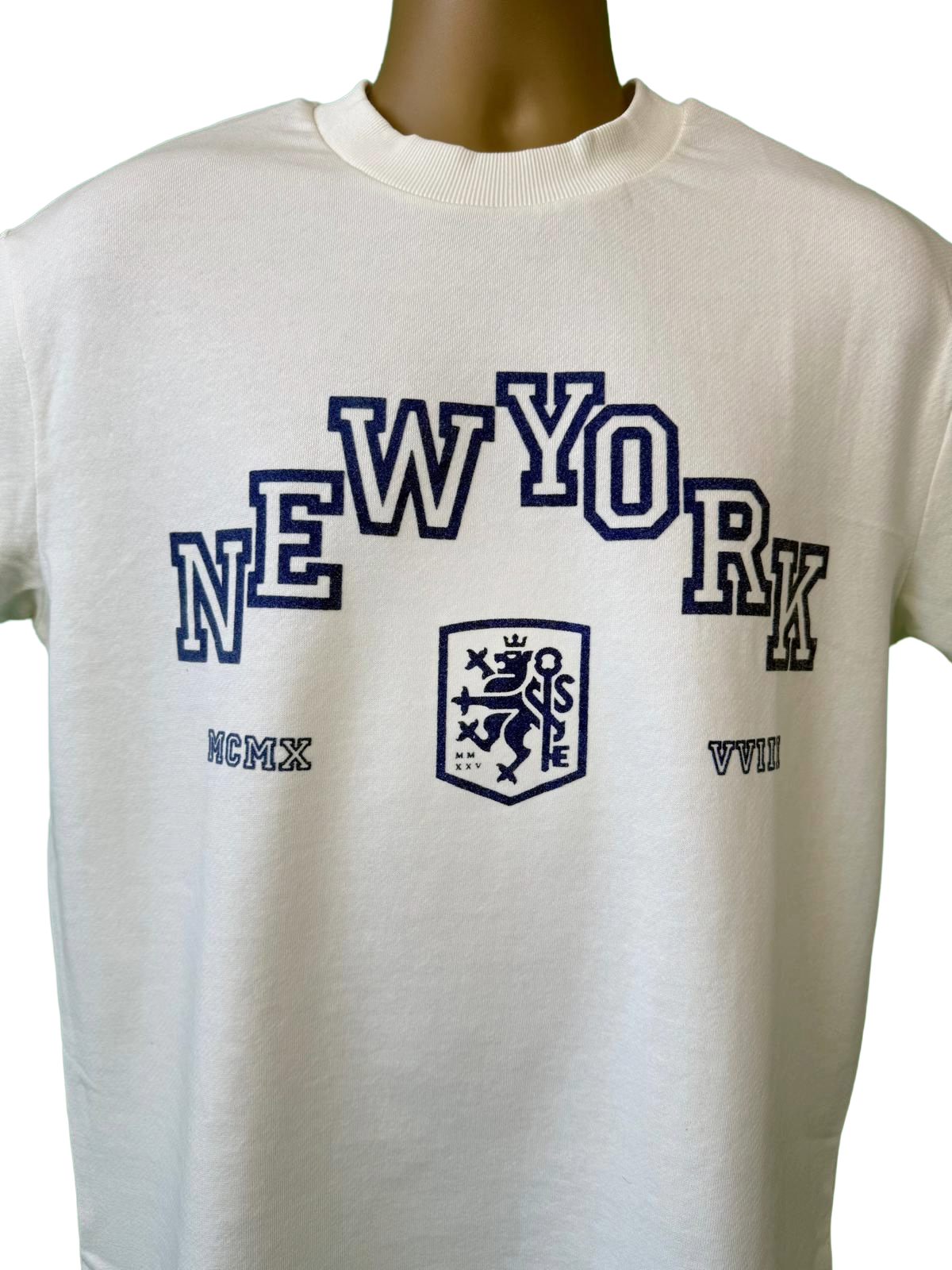 LEIRION Men's NEW YORK Oversized Heavyweight T-Shirt in Cream