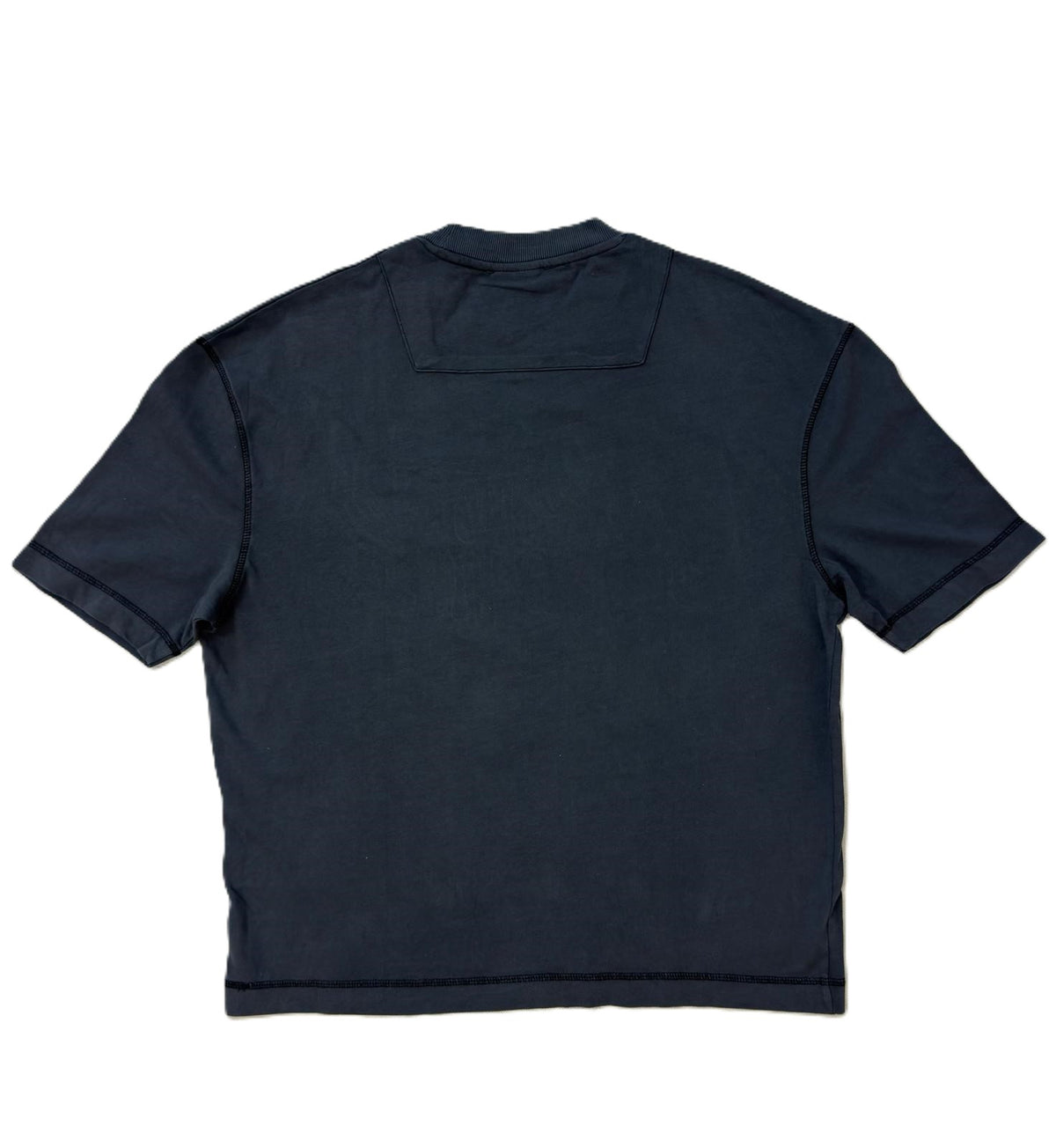 LEIRION Men's Overtype 3D Embroidered Oversized T-Shirt in Black
