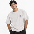 LEIRION Men's 300 GSM Heavyweight Oversized T-Shirt in Light Heather Grey